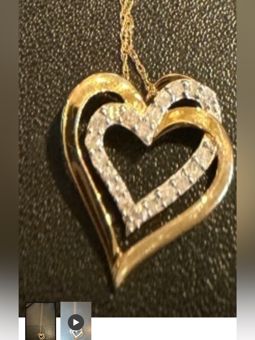14kt Gold Diamond Heart Pendant And Chain